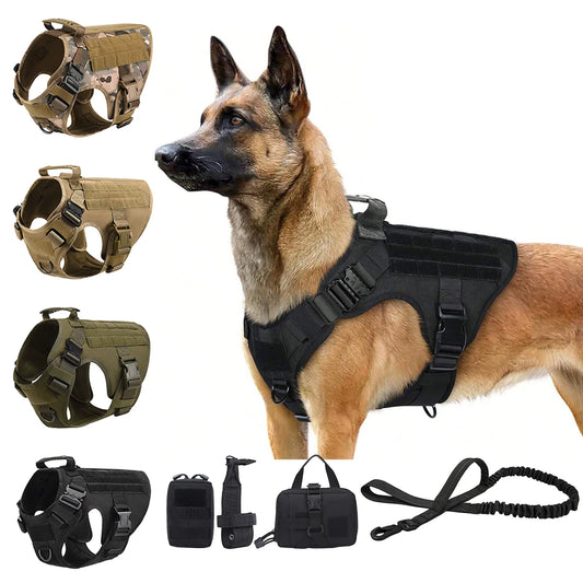 Petavel Tactical Dog Harness With Quick Release Padded Molle Vest