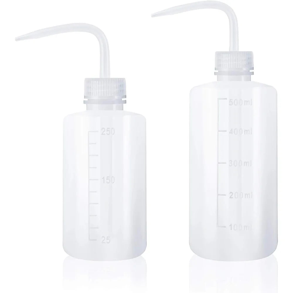 250ml and 500ml Plastic Squeeze Wash Bottle Set for Precise Plant Watering Indoor Succulent Care Gardening Tool Watering Can Alternative with Long Spout for Irrigation Misting Sprinkling and Cleaning