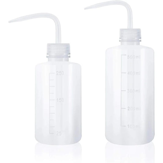 250ml and 500ml Plastic Squeeze Wash Bottle Set for Precise Plant Watering Indoor Succulent Care Gardening Tool Watering Can Alternative with Long Spout for Irrigation Misting Sprinkling and Cleaning