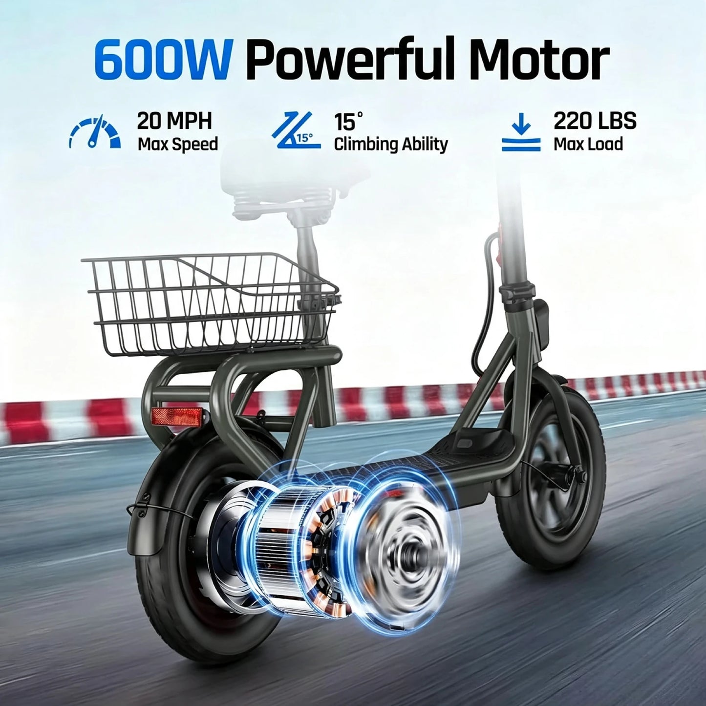 TST C10 Folding Electric Scooter For Adults With Seat