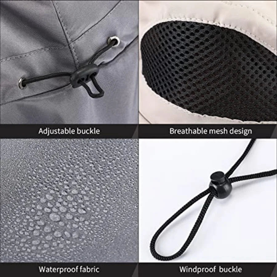 Foldable Wide Brim Sun Hat With UV Protection And Flap