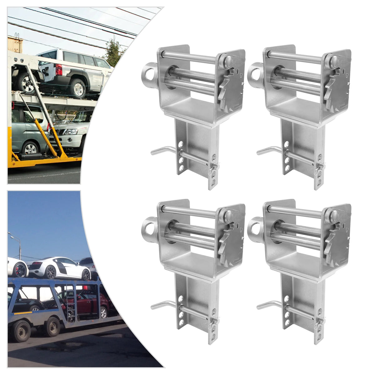 Trailer Stake Pocket Winch Galvanized Carbon Steel Spray Coating Wear Resistant 5400lbs Working Load 16200lbs Breaking Strength Flatbed Truck Ratchet Tie Down Cargo Lashing Pocket Winch For Flatbed Truck Logistics Freight