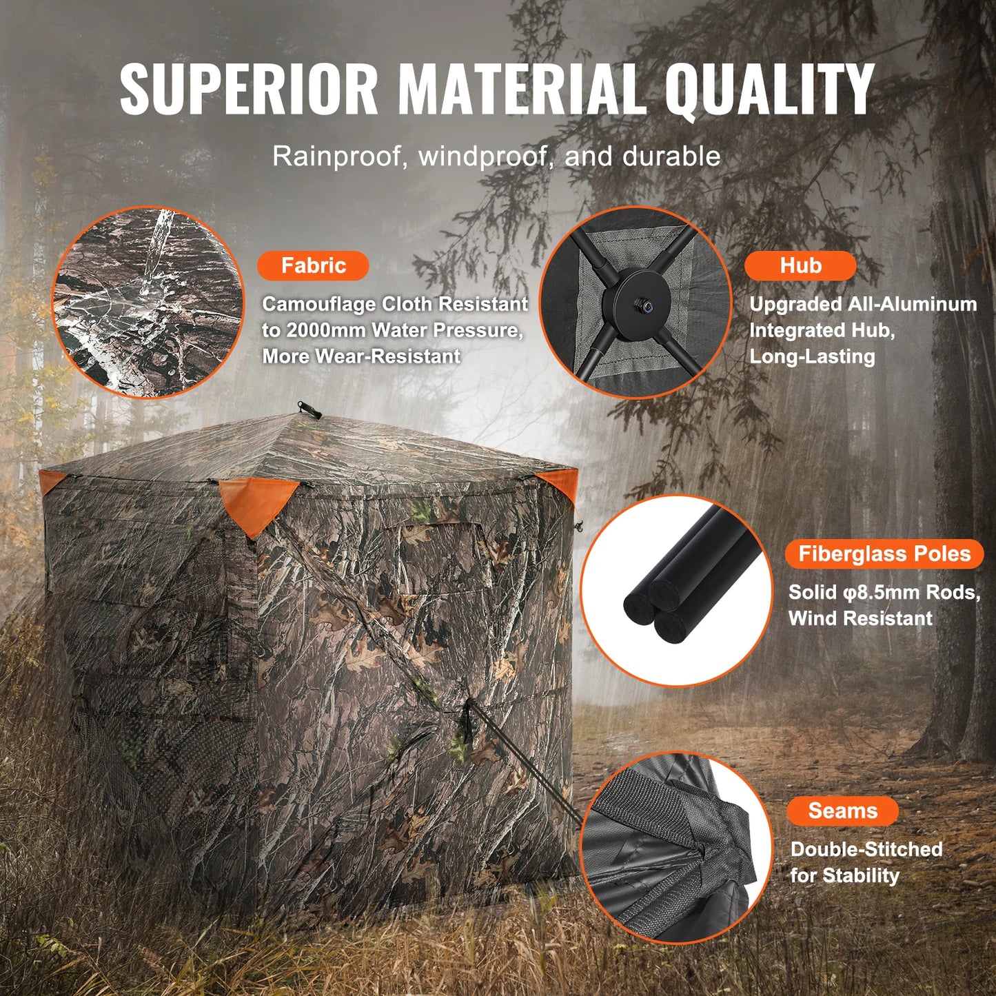 SucceBuy See Through Mesh Ground Hunting Blind For Wildlife Watching