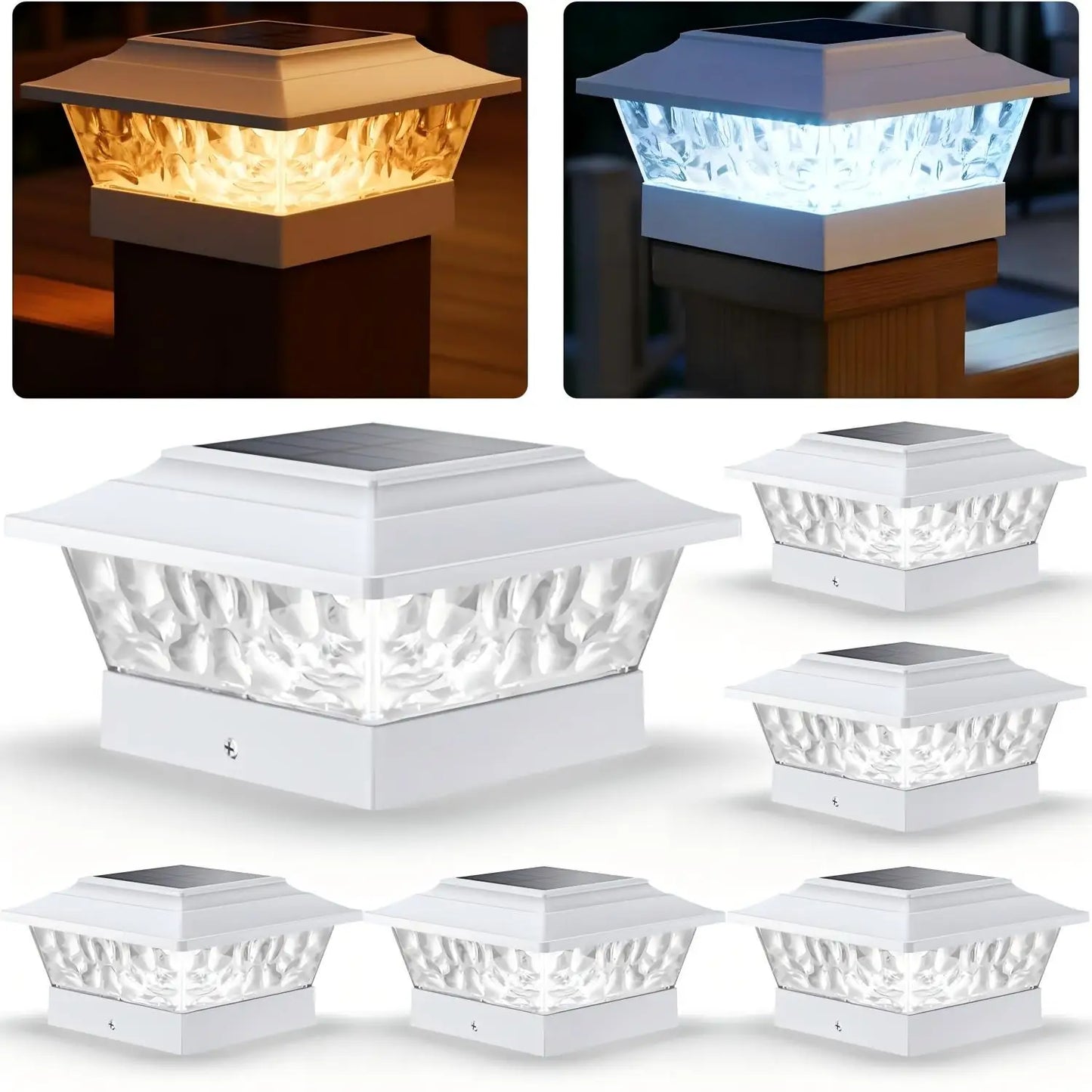 Solar Post Cap Lights Outdoor Led Auto Dusk To Dawn