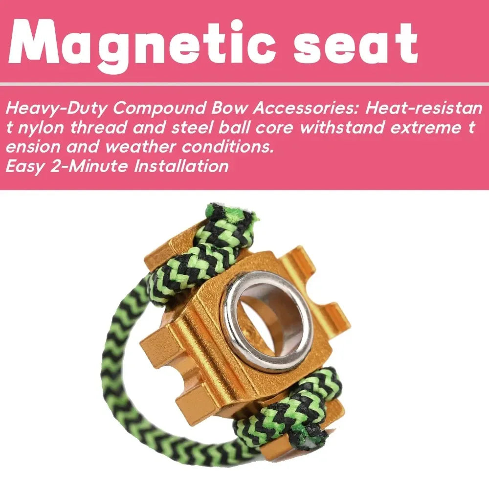 1pc Archery Magnetic Seat Aluminum Alloy With D Loop Dual-use Arrow Steel Ball Shooting Base For Compound Bow Hunting Target Accessories
