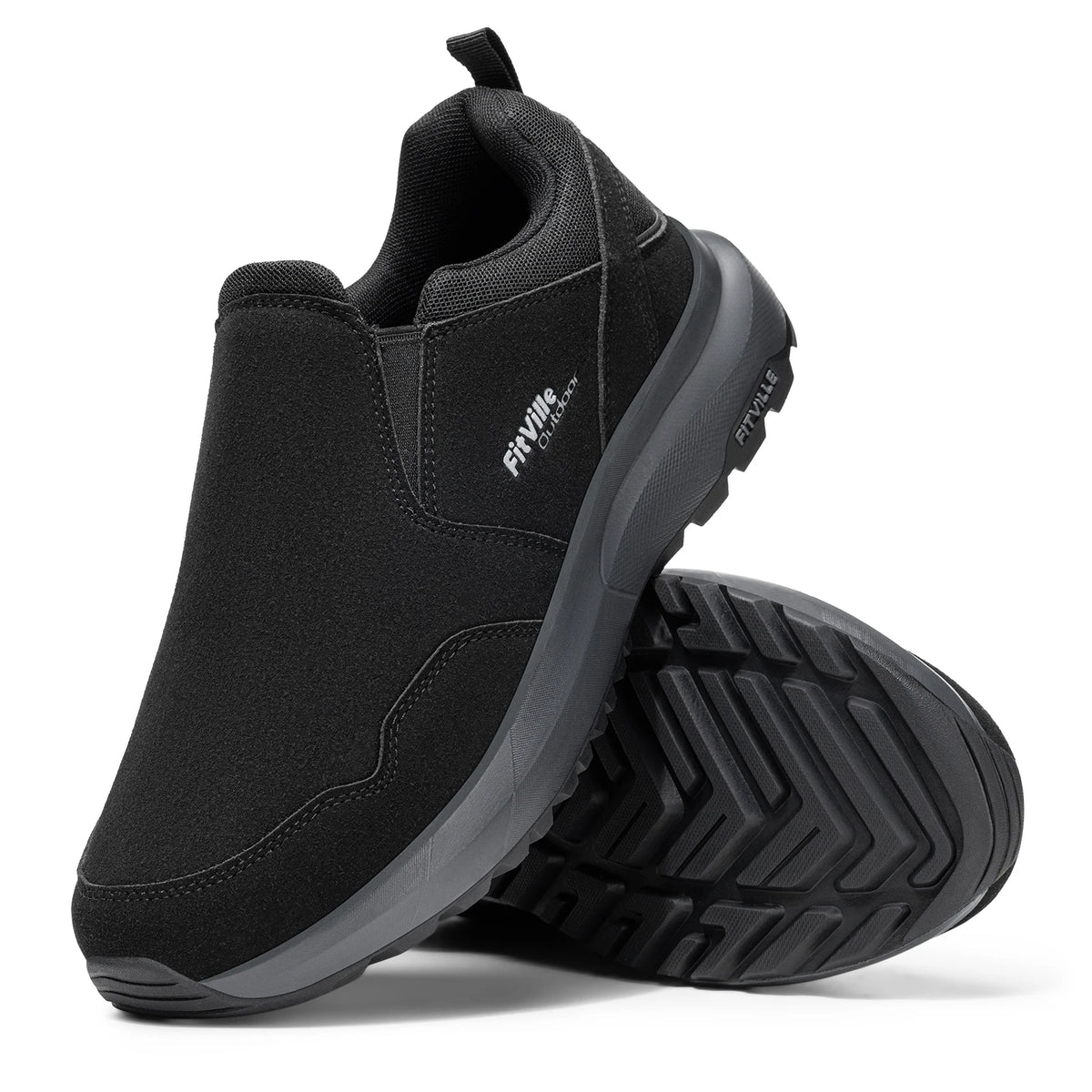 Fitville Men Extra Wide Slip On Hiking Loafers Arch Support
