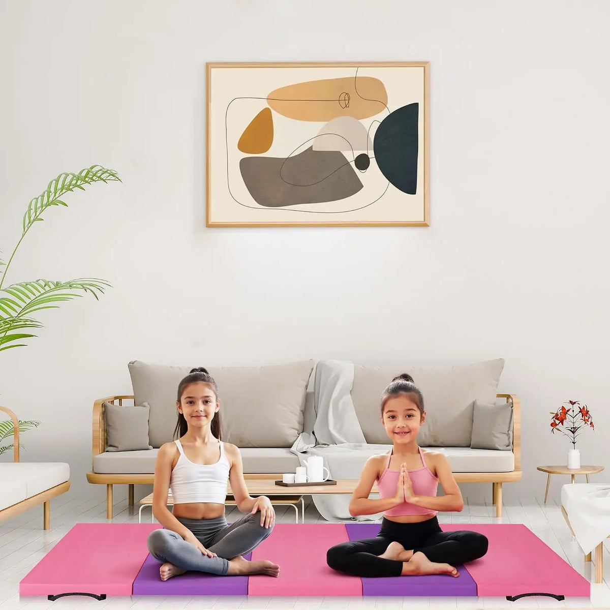 Foldable Gymnastics Yoga Pilates Exercise Mat for Home Workouts