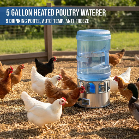 Stainless Steel Heated Chicken Waterer With Auto Thermostat