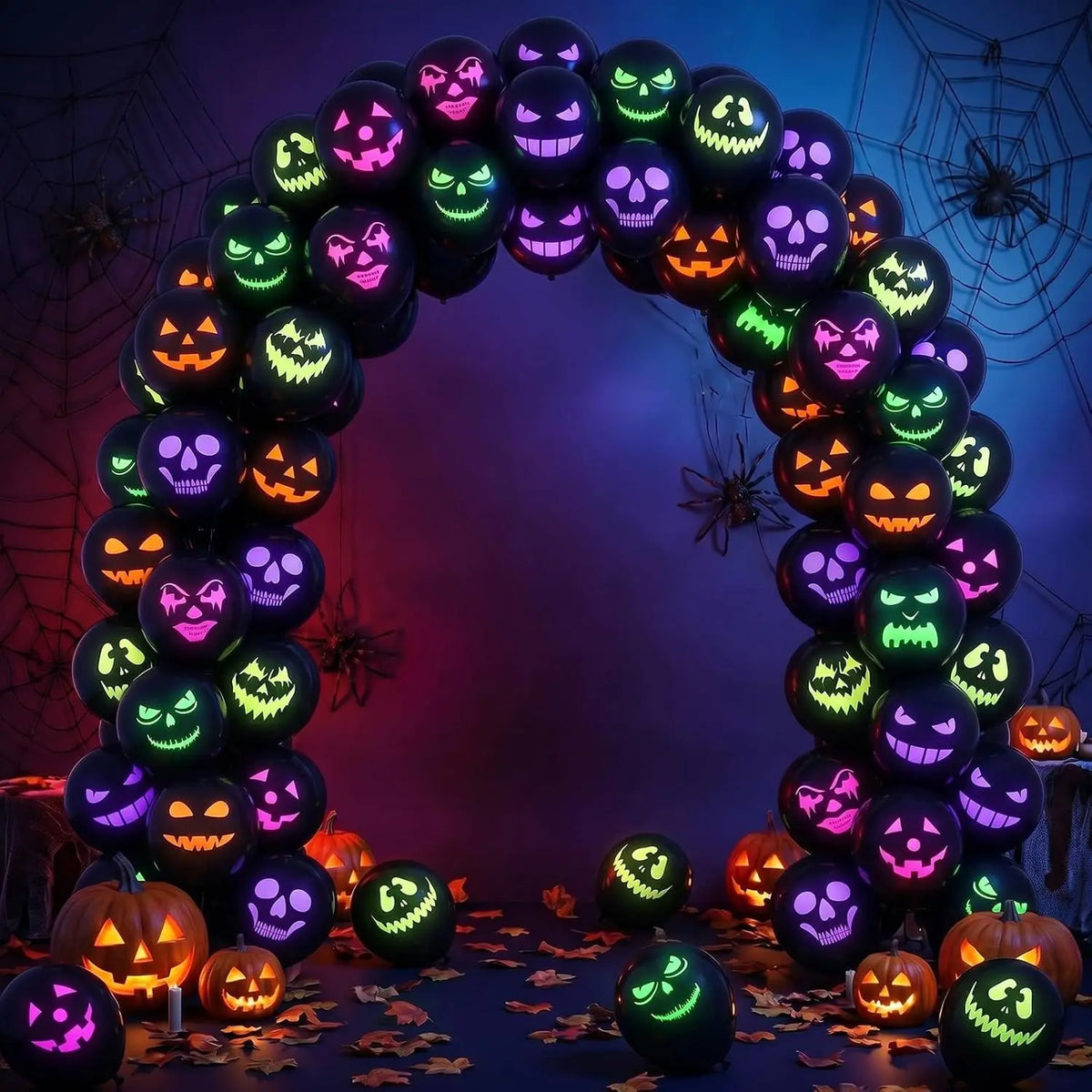 Halloween Neon Glow Ghost Latex Balloon Party Supplies