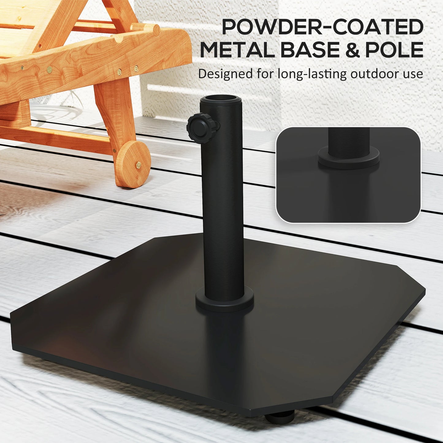 Outsunny Metal Square Patio Umbrella Base For Outdoor Garden