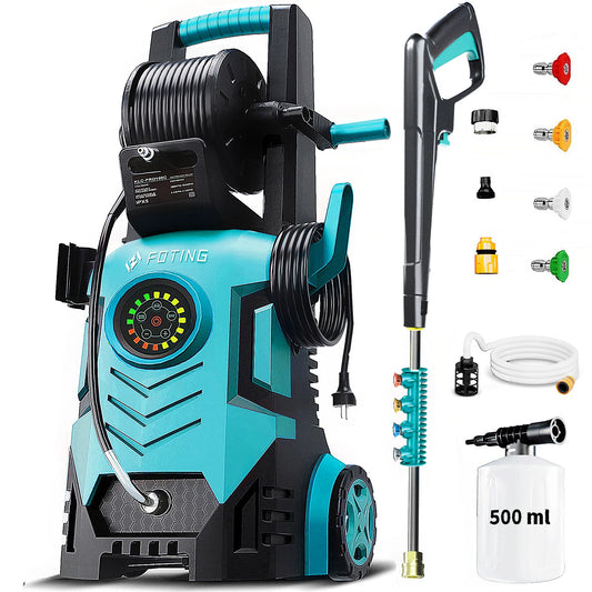 2026New Pressure Power Washer 5000PSI with Adjustable Touch Screen 8 Level, 34" Tall, 4 Quick Connect Nozzles,Inlet Hose&Filter&500mlFoam Cannon for Cars/Fences/Driveways/Home Cleaning