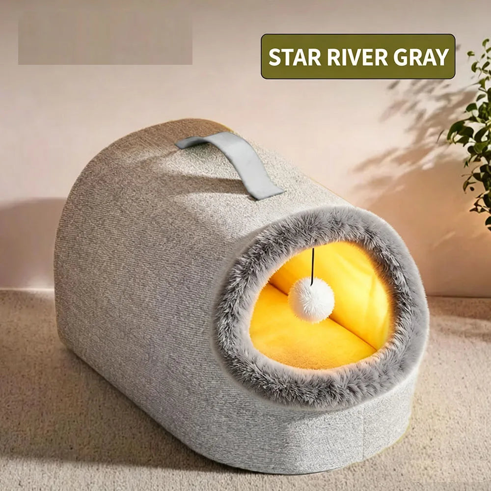 Heated Enclosed Cat Bed With Automatic Overheat Protection