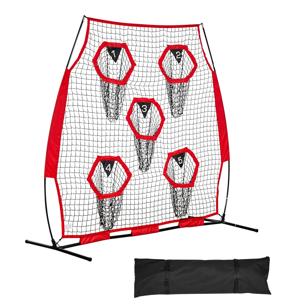 SucceBuy Football Throwing Trainer Net With Target Pockets for Practice