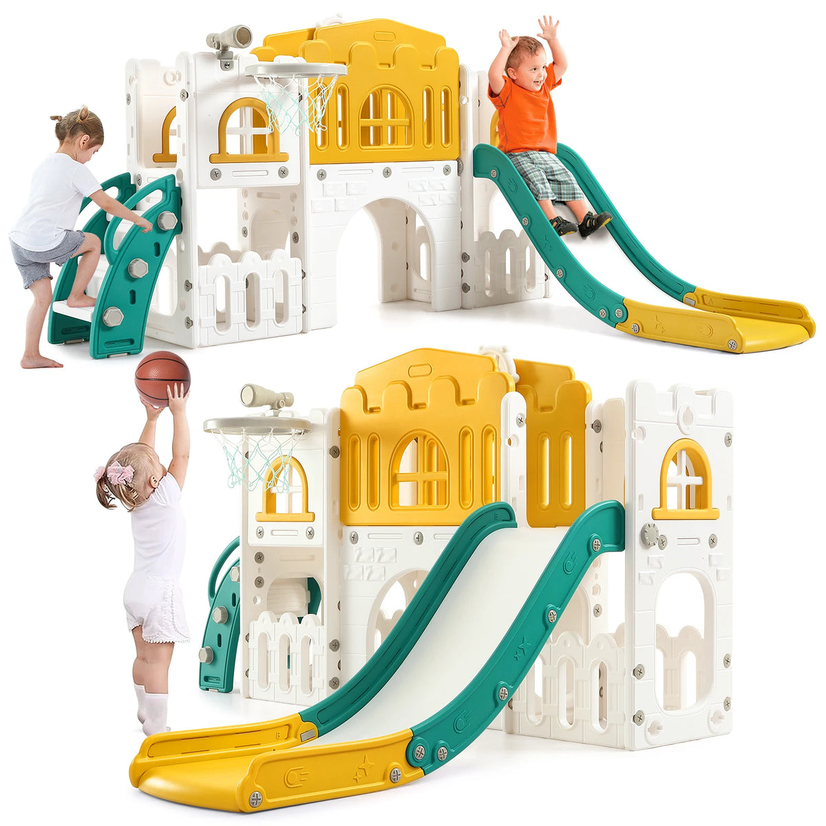8 In 1 Toddler Slide Indoor Outdoor Kids Playground Playset