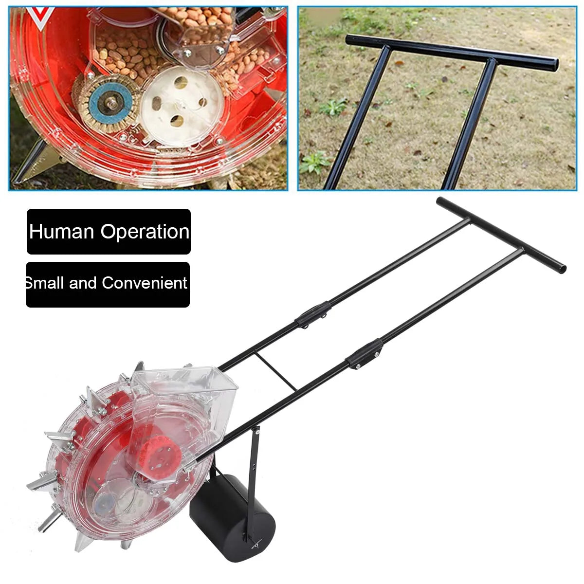 Hand Push Drum Seeder Fertilizer Applicator Multifunctional Crop Planter