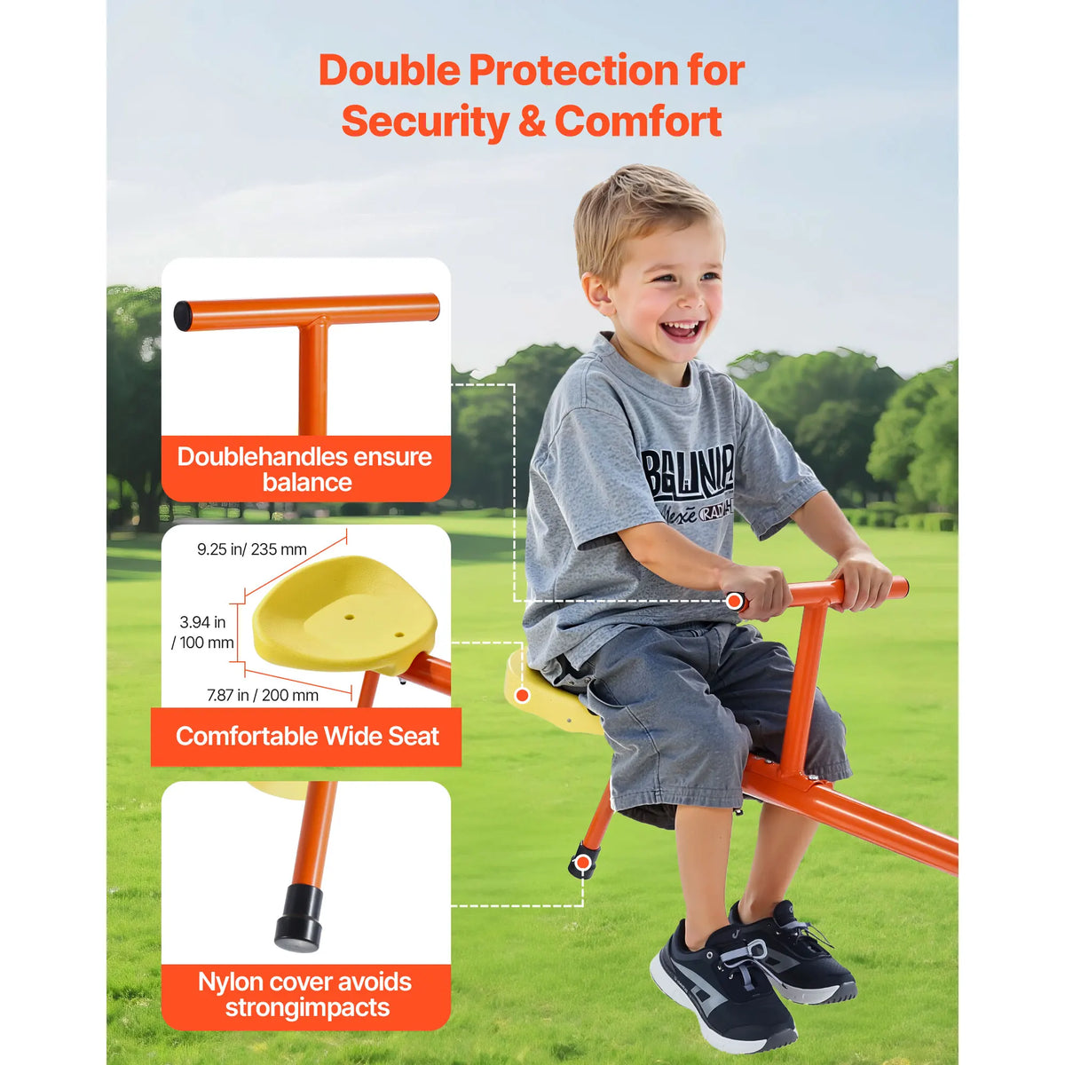 Kids Seesaw Dual Seater Sit Spin Teeter Totter Outdoor