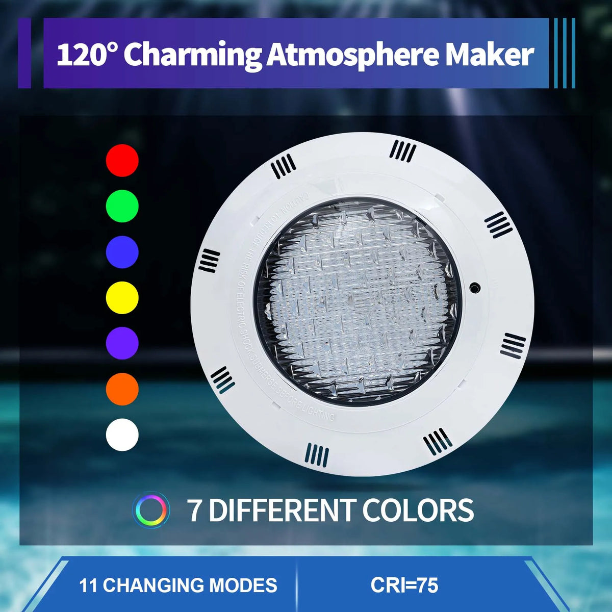 Bymaocar RGB LED Pool Light IP68 Waterproof With Remote Control