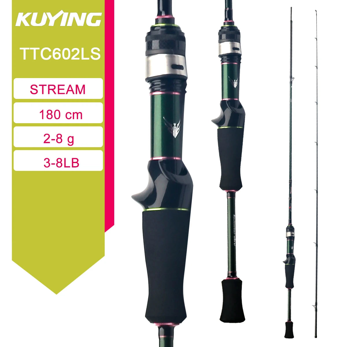 Kuying Carbon Fiber Two Piece Baitcasting Fishing Rod