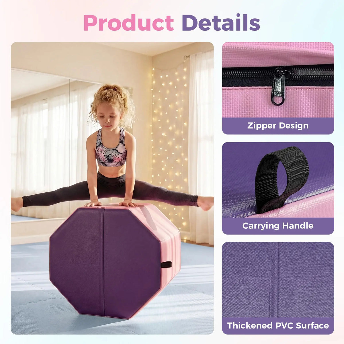 Octagon Backbend Somersault Trainer Mat for Gymnastics and Cheerleading