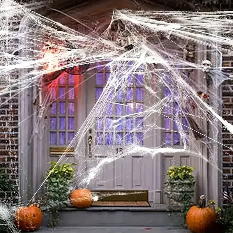Artificial Cotton Spider Web Halloween Haunted House Decor