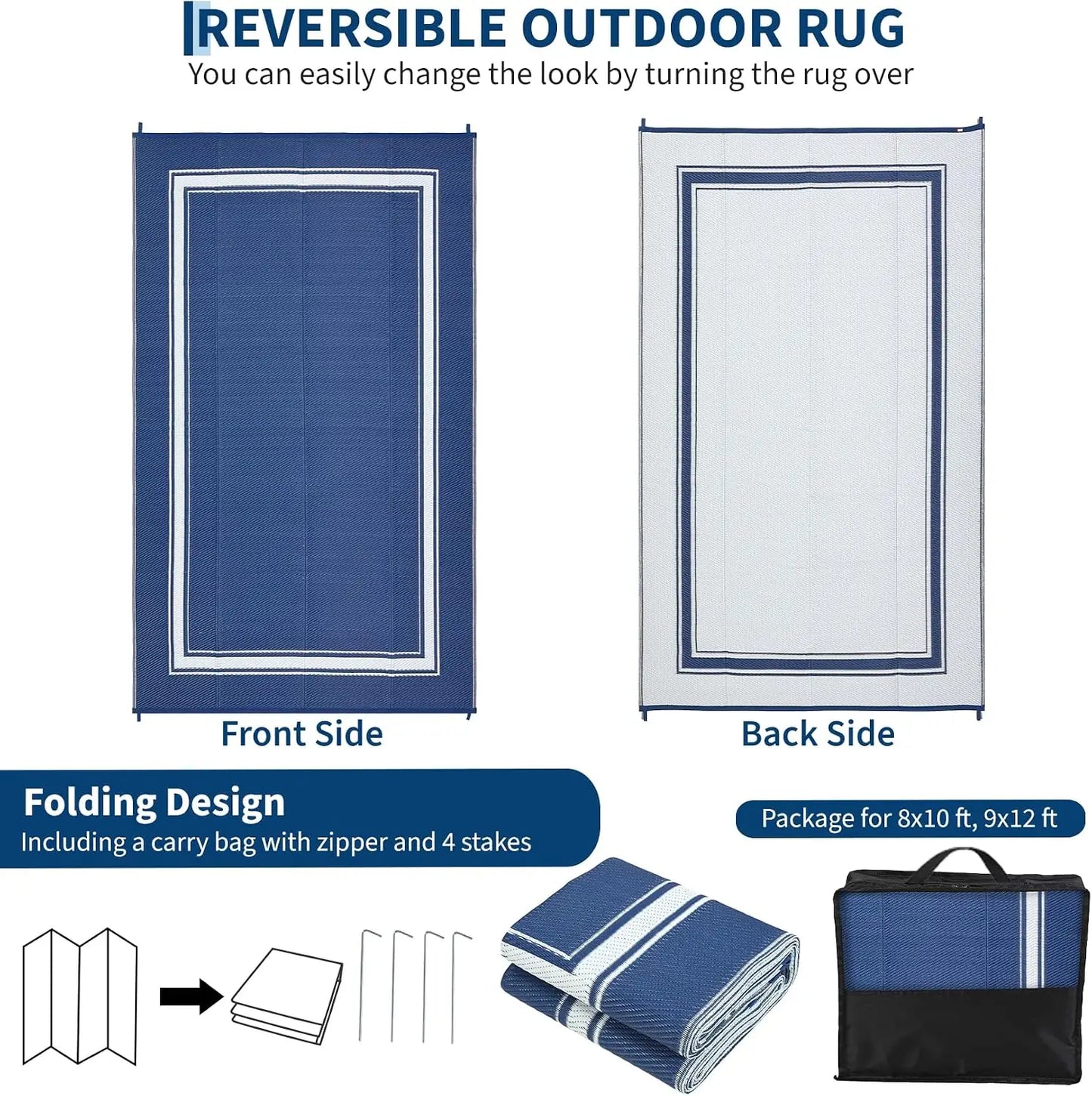 Garvee Soft Waterproof Non Slip Polyester Outdoor Area Rug