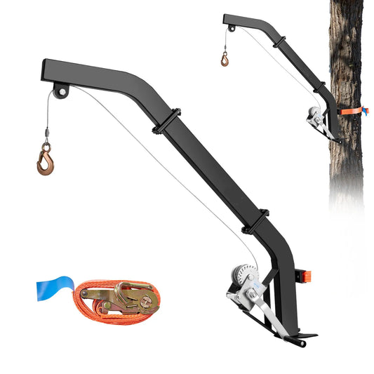 SucceBuy Tree Mounted Deer Hoist With Ratchet Strap Hunting Winch
