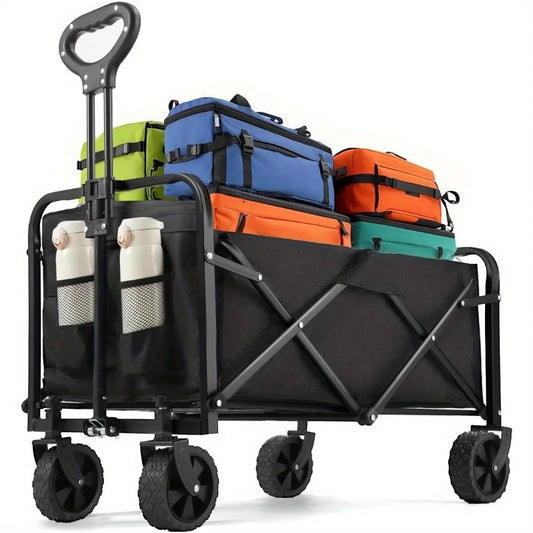 Heavy Duty Foldable Steel Wagon Cart With All Terrain Wheels
