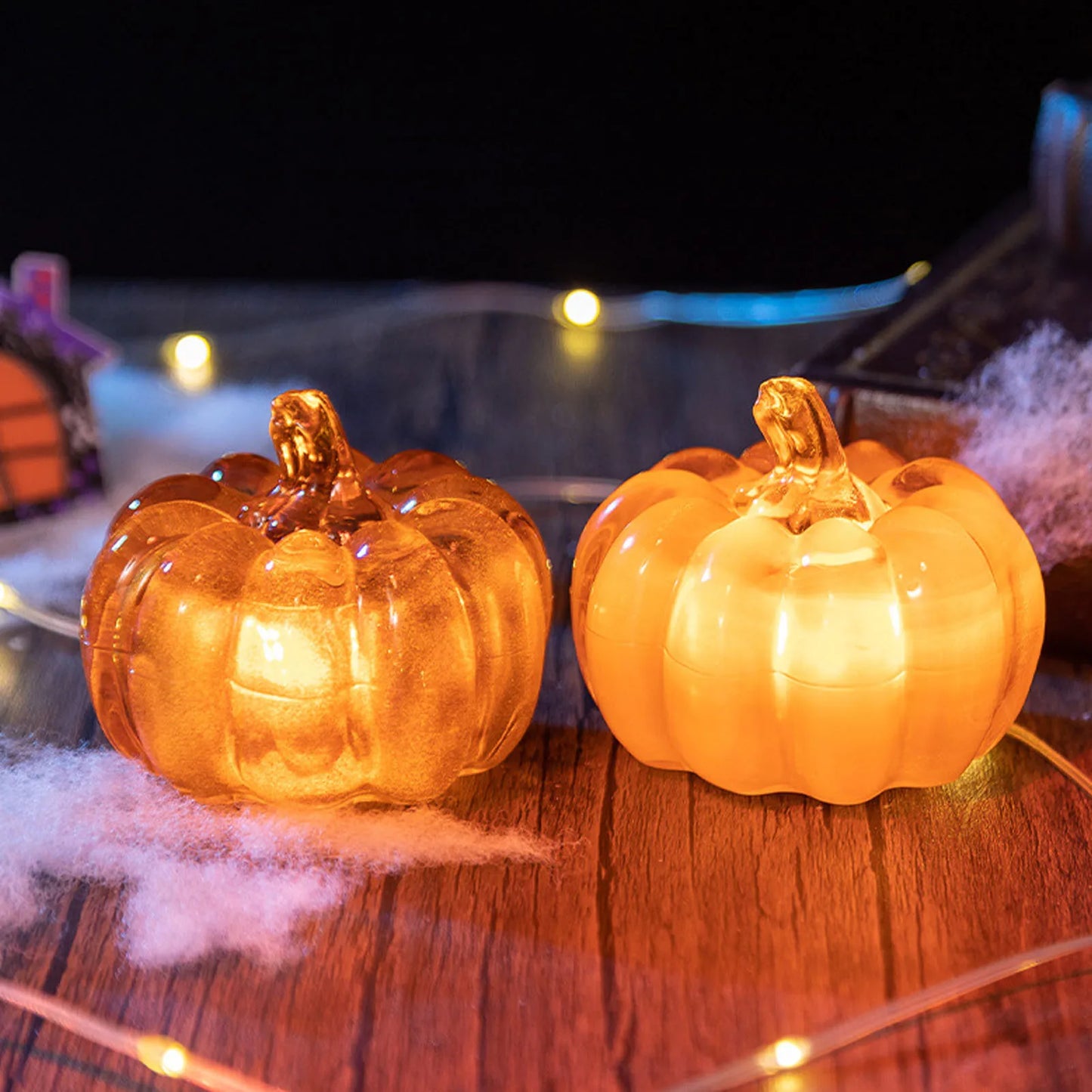 Battery Operated LED Pumpkin Decorative Lights For Holiday Tabletop Decor