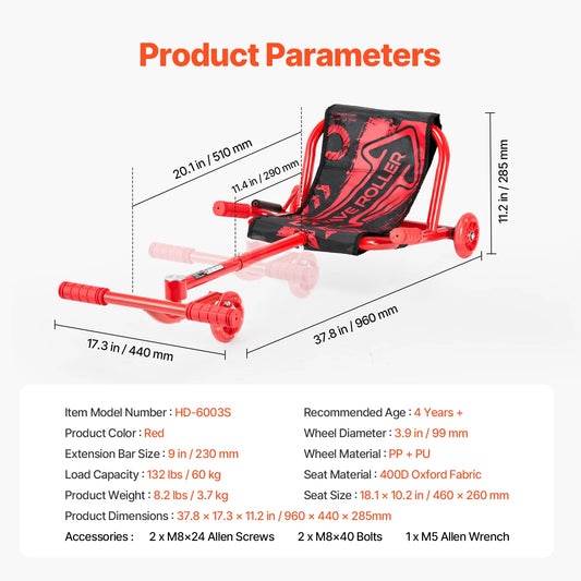 SucceBuy Zig Zag Motion Ride On Drifting Swing Scooter