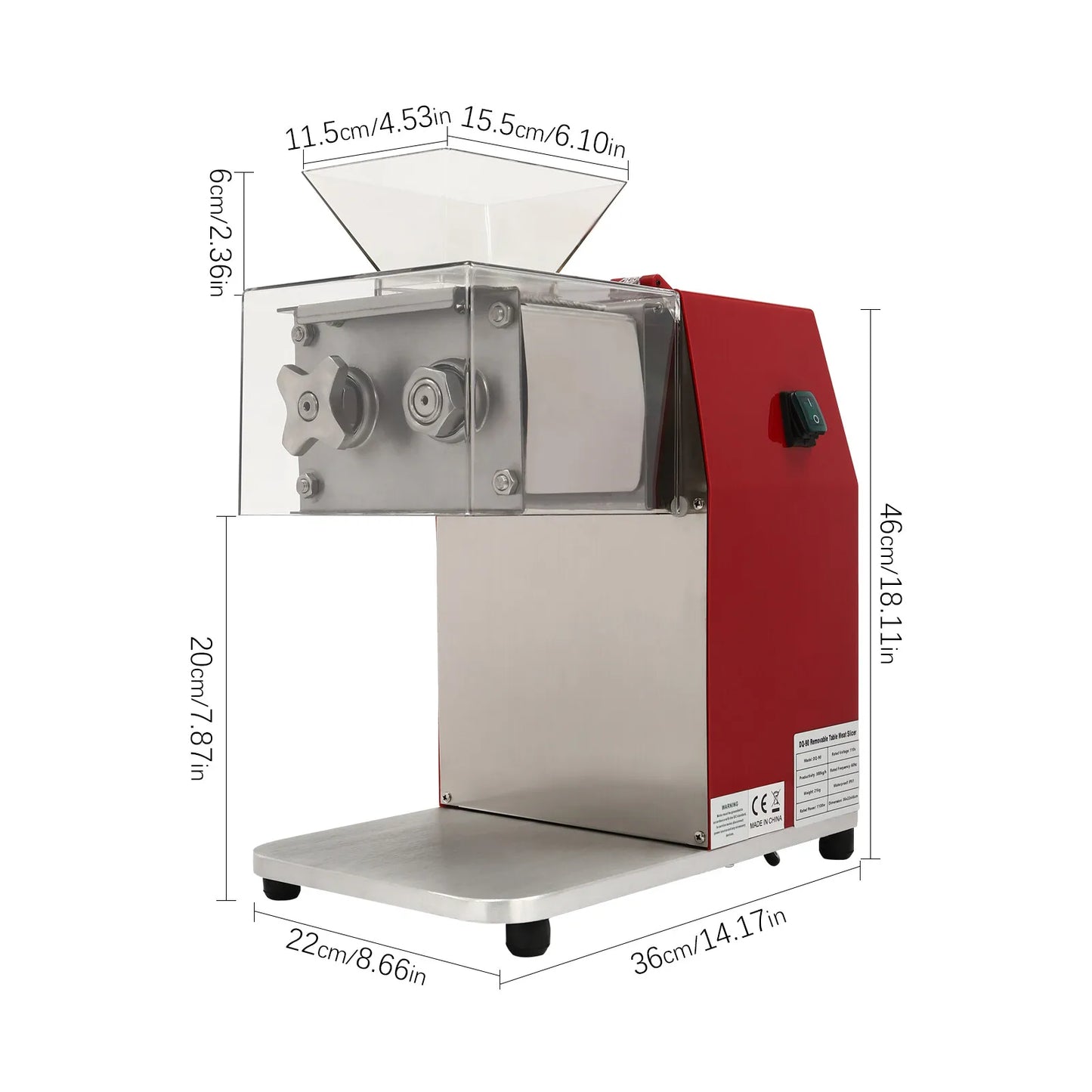 Commercial 1100W Electric Meat Cutter Slicer Shredding Machine