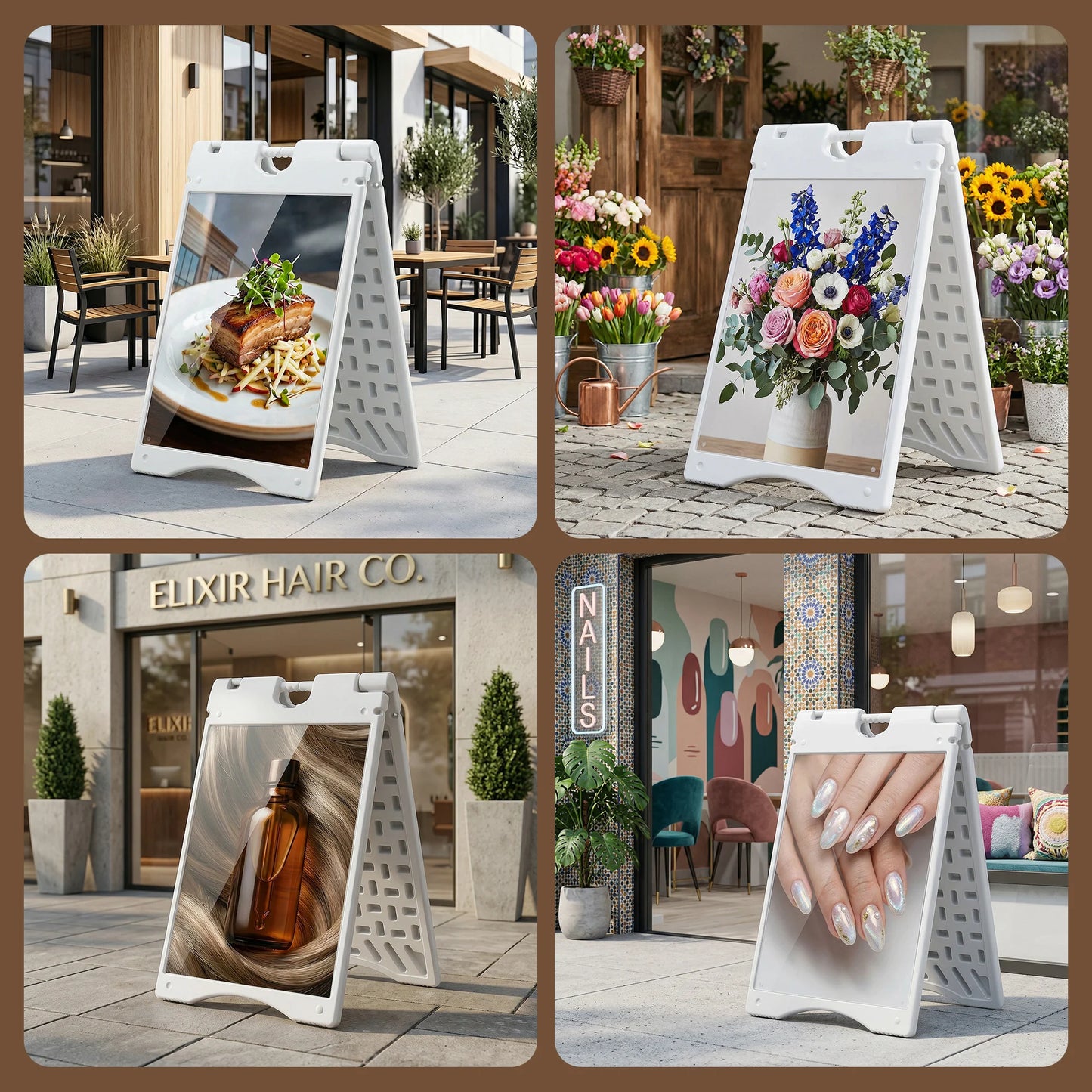 Weatherproof A Frame Sandwich Board Sign With Weighted Base