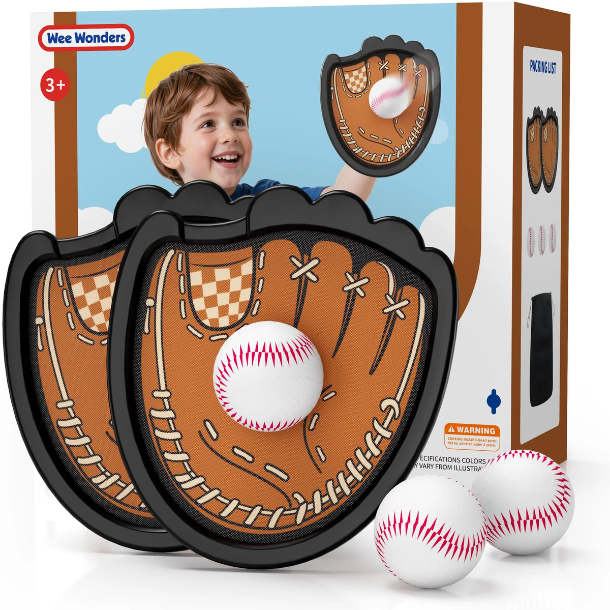 Kids Interactive Sticky Catch Ball Game With Two Paddles