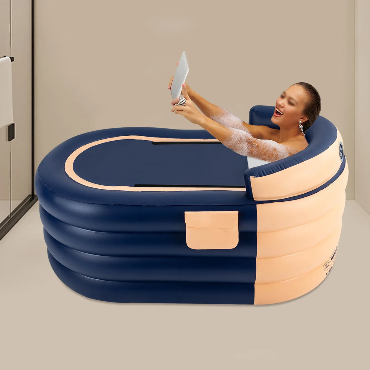 ByMaocar Portable Inflatable Hot Tub With Cover And Pump