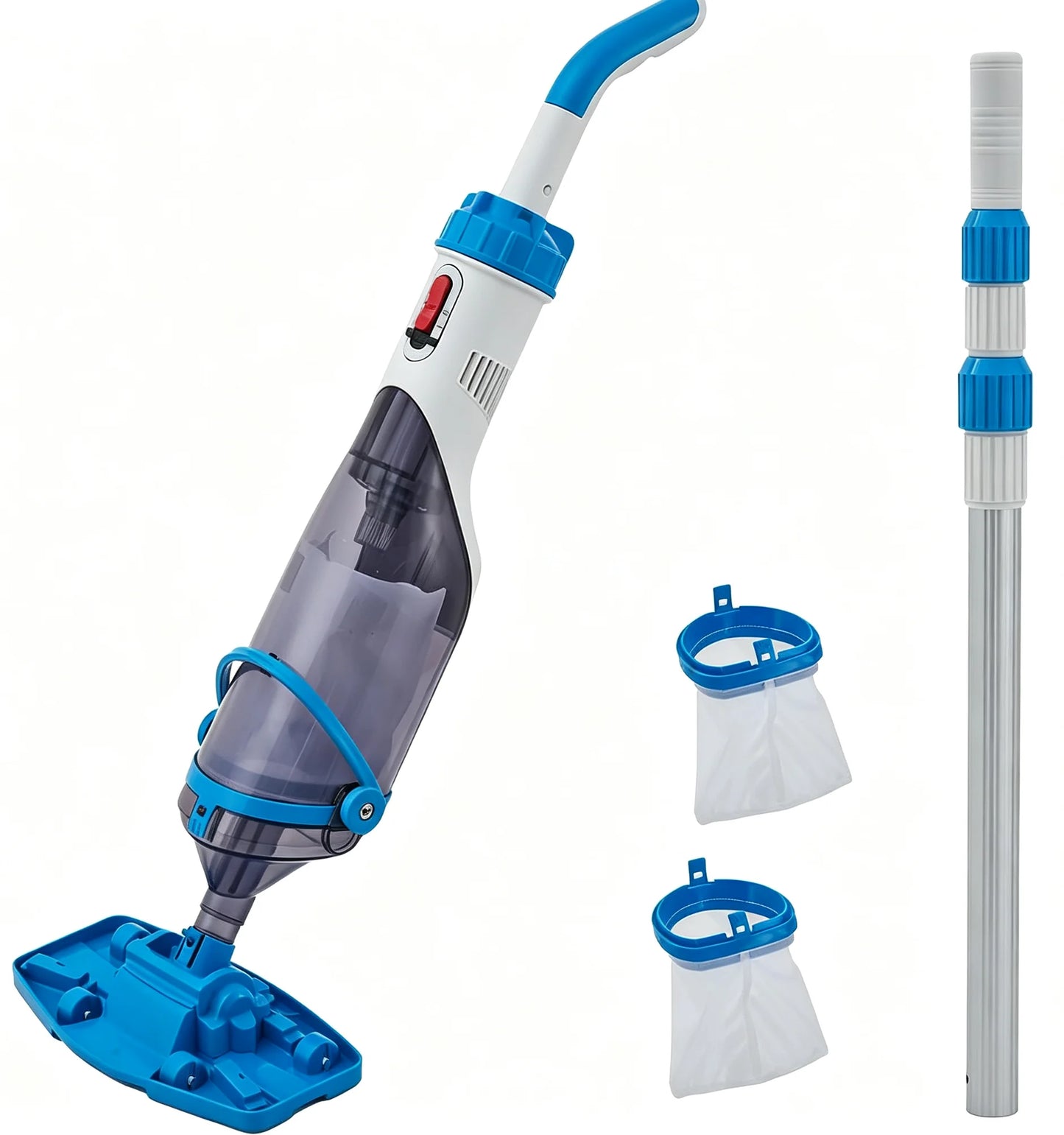 Tacleekii Handheld Pool Vacuum 19.8GPM Rechargeable Cleaner for Hot Tubs Corrosion Resistant Housing Rechargeable Battery IPX8 Waterproof with LED Dual Speed Suction