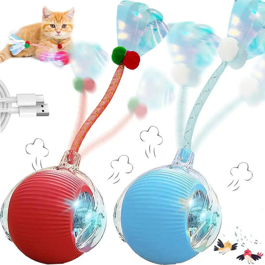 Automatic Interactive Cat Toy With Rolling Electric Ball Mechanism