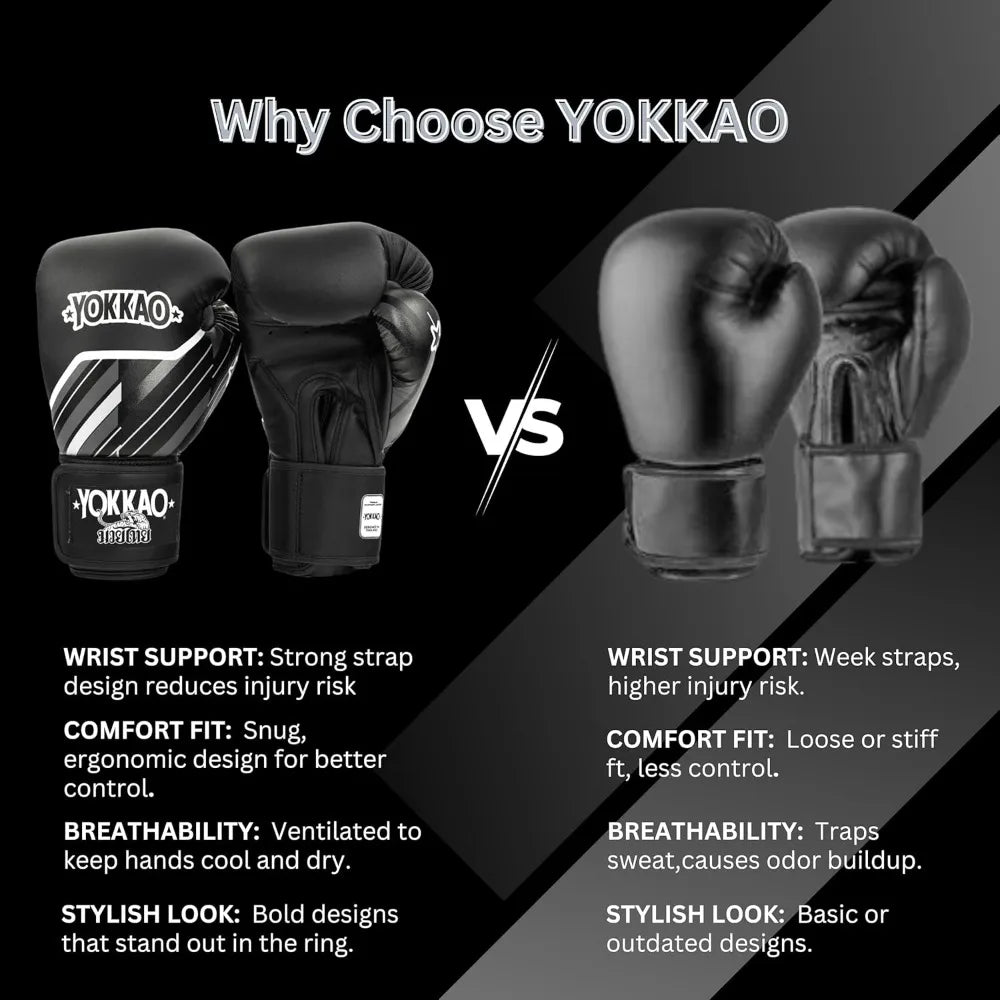 Yokkauaa Essential Muay Thai Boxing Gloves With Foam Padding