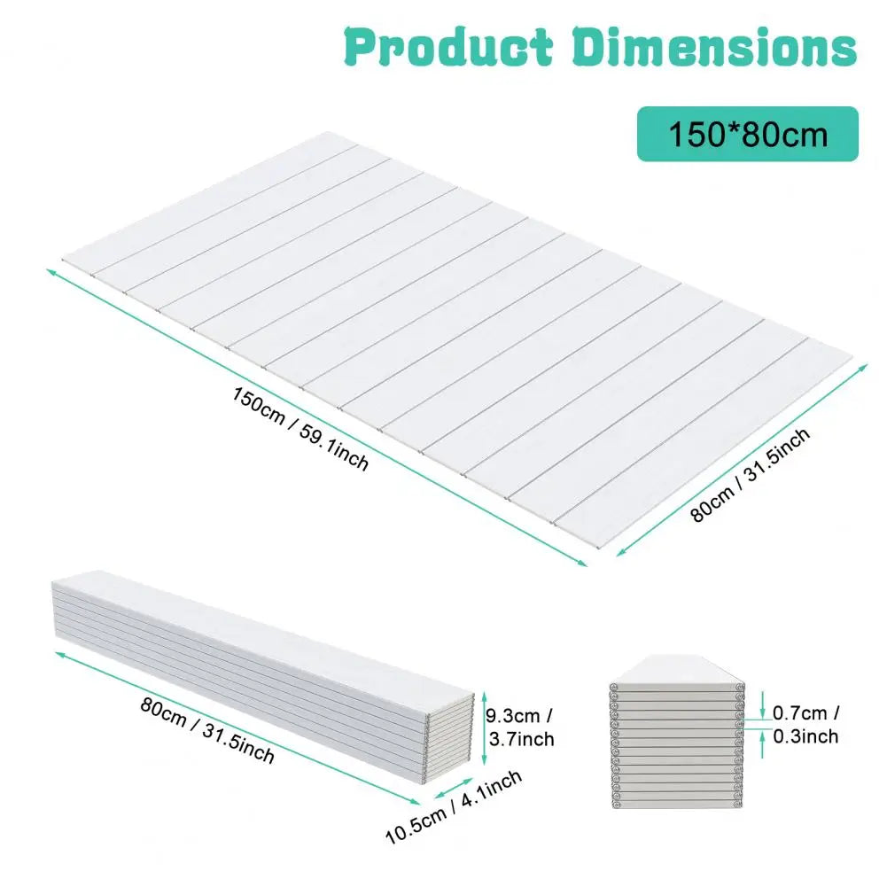 Foldable Bathtub Cover, Waterproof Anti-dust PVC Shutter Lid, Bath Insulation Cover Bathtub Tray Fit Most Tubs