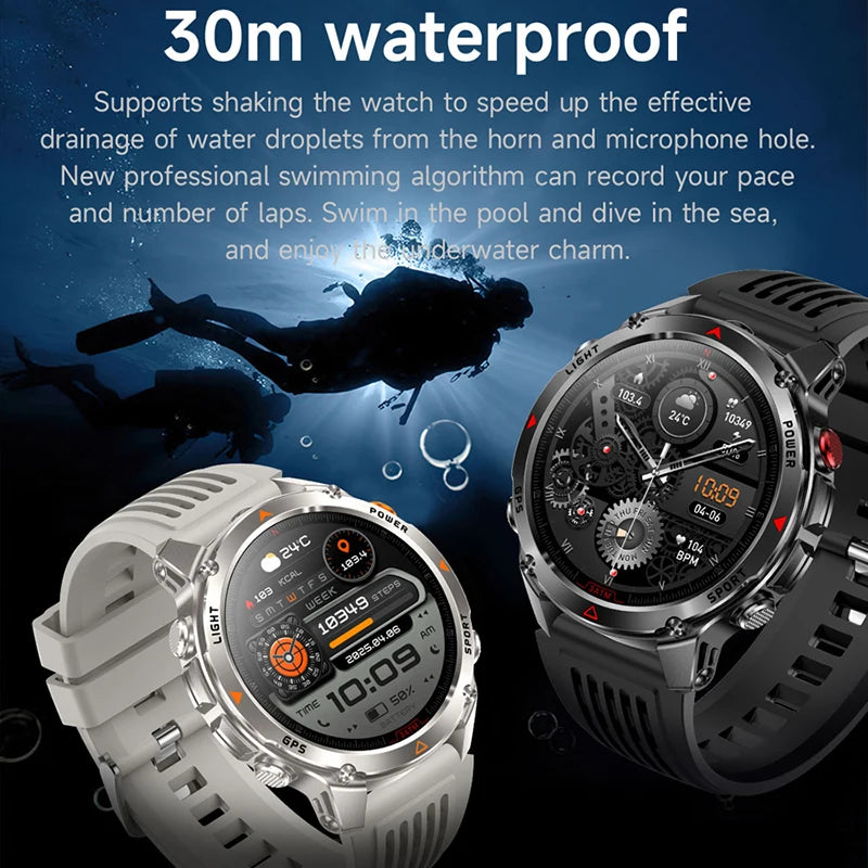 2026 New GPS Map Navigation Smart Watch Men Women Amoled Screen 3ATM Waterproof Sports Compass Health Bluetooth Call Smartwatch