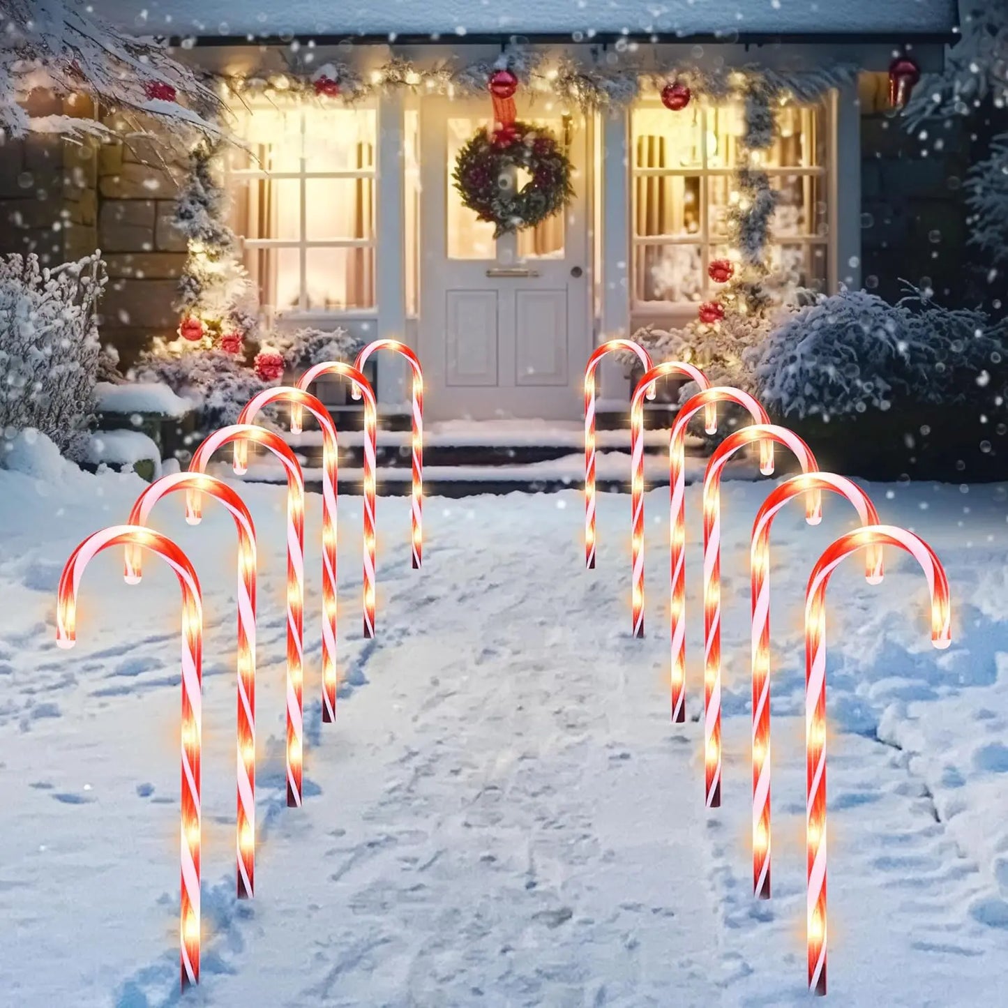 Joyfy Christmas Candy Cane Pathway Decorative Outdoor Lights