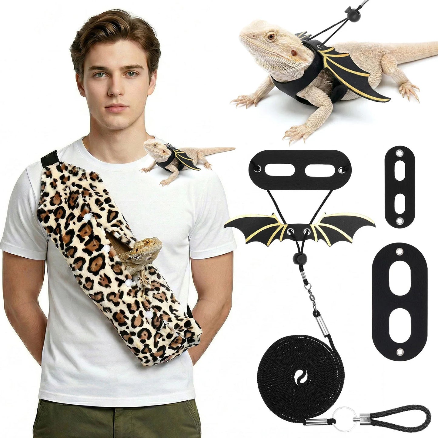 Bearded Dragon Reptile Pet Carrier Backpack With Wings