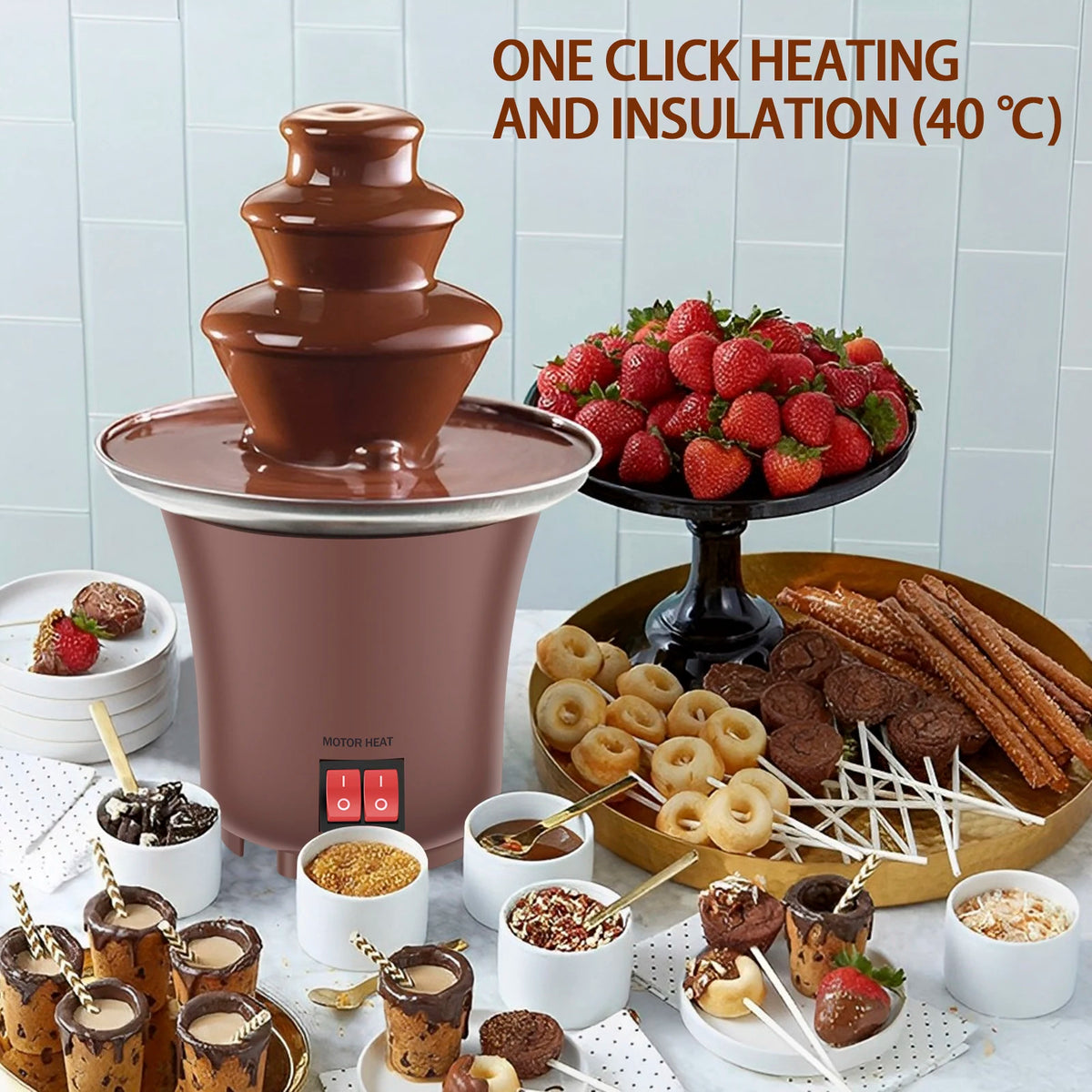 Electric 3 Layer Chocolate Fountain Machine For Cheese And Candy