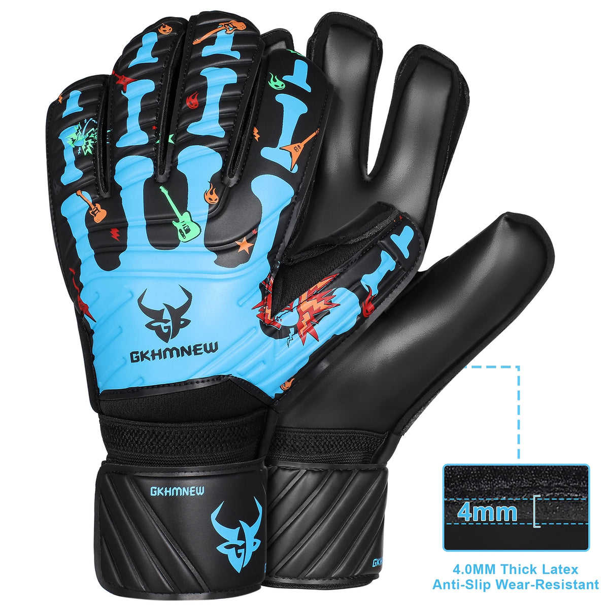 GKHMNEW Fingersave Goalkeeper Gloves Breathable Soccer Goalie Gloves