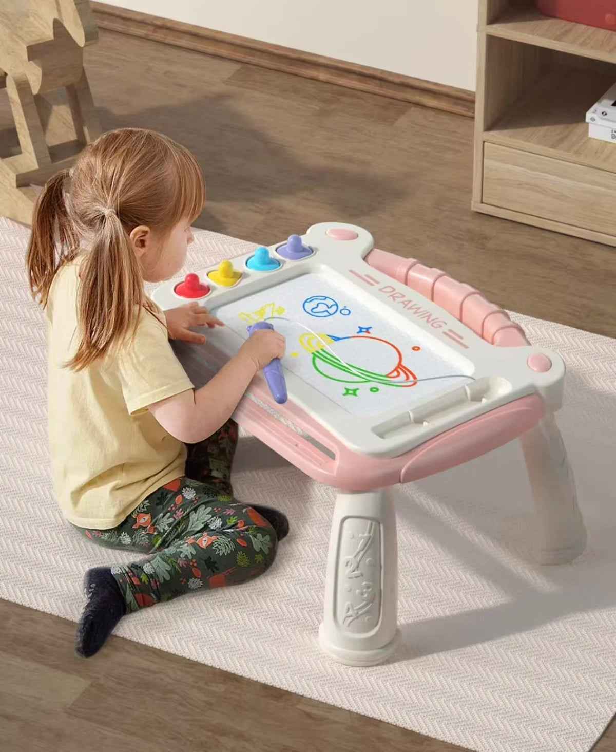 Erasable Magnetic Drawing Board For Kids With Stamps And Pen