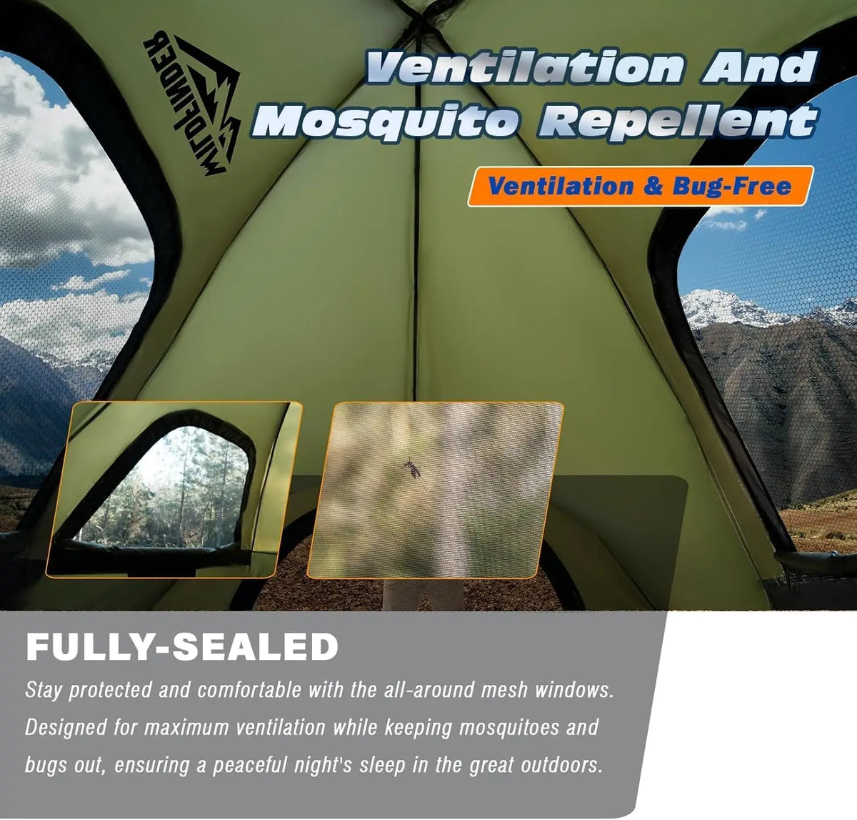 Waterproof PU3000mm Camping Tent for Pickup Truck Bed, 2-3 Person Sleeping Capacity, Portable Car Camping Shelter