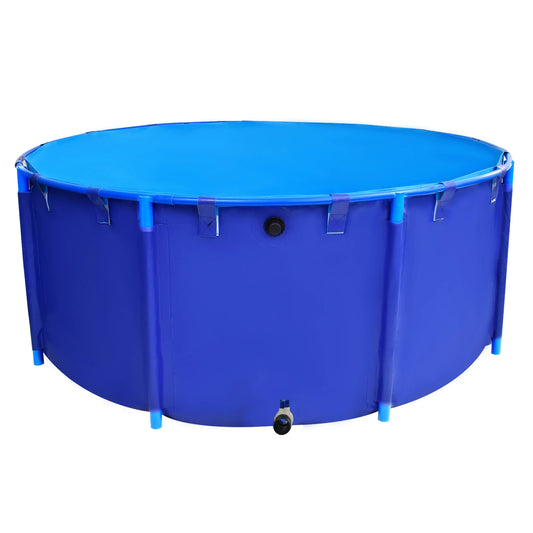 Portable Foldable PVC Fish Pond With Metal Frame Stand