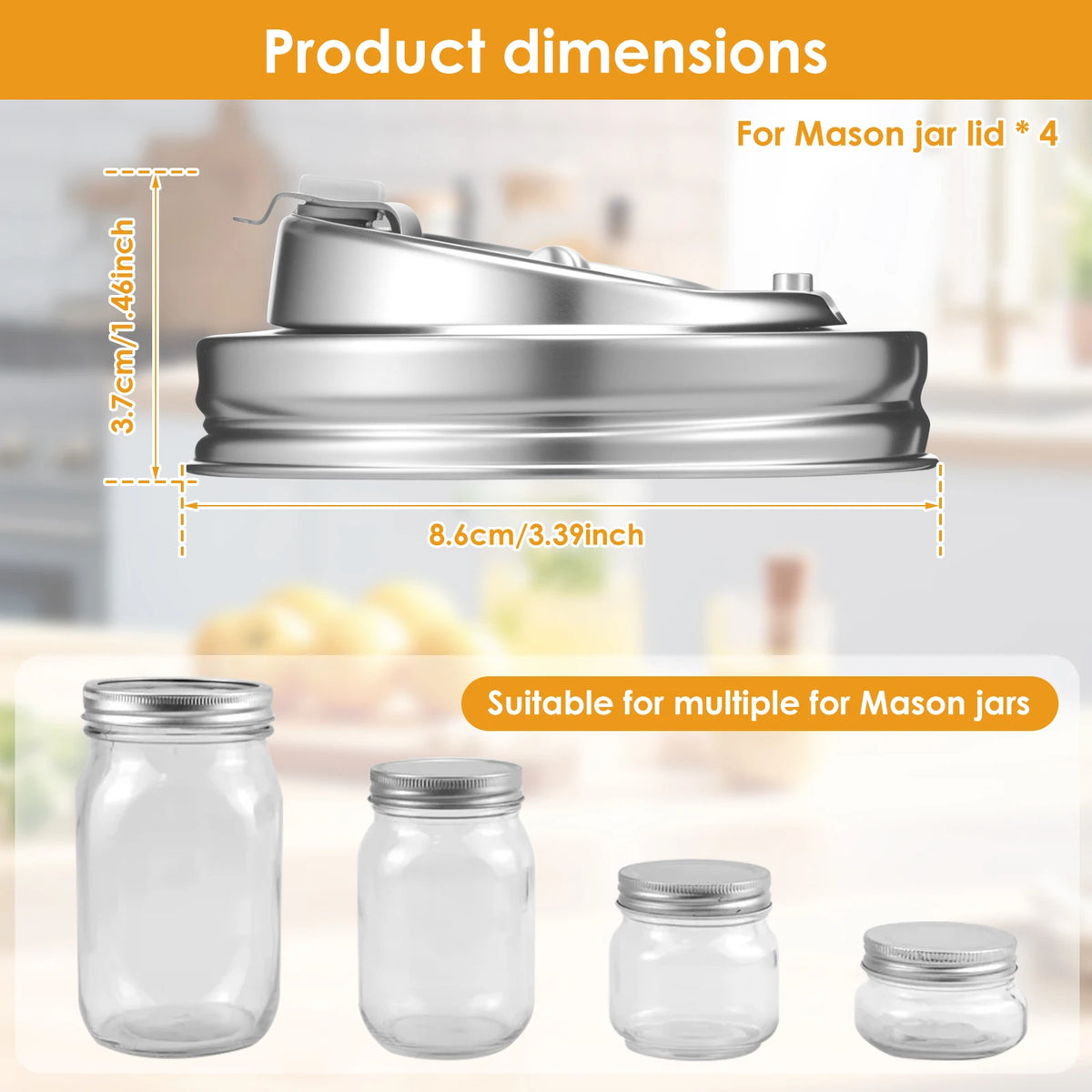 Stainless Steel Mason Jar Sealing Caps With Pour Nozzles