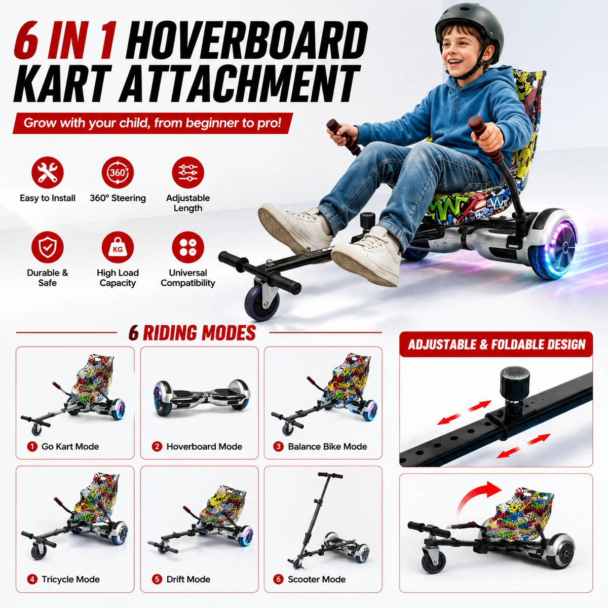Hoverboard Seat Attachment Go Kart Conversion Kit For Dual Riders