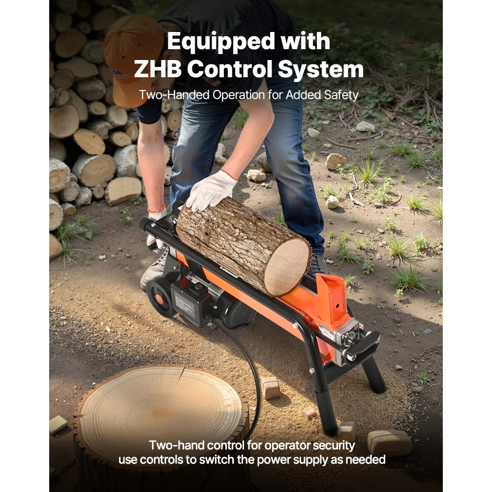 Electric Portable Log Splitter With Heavy Duty Wheels And Motor