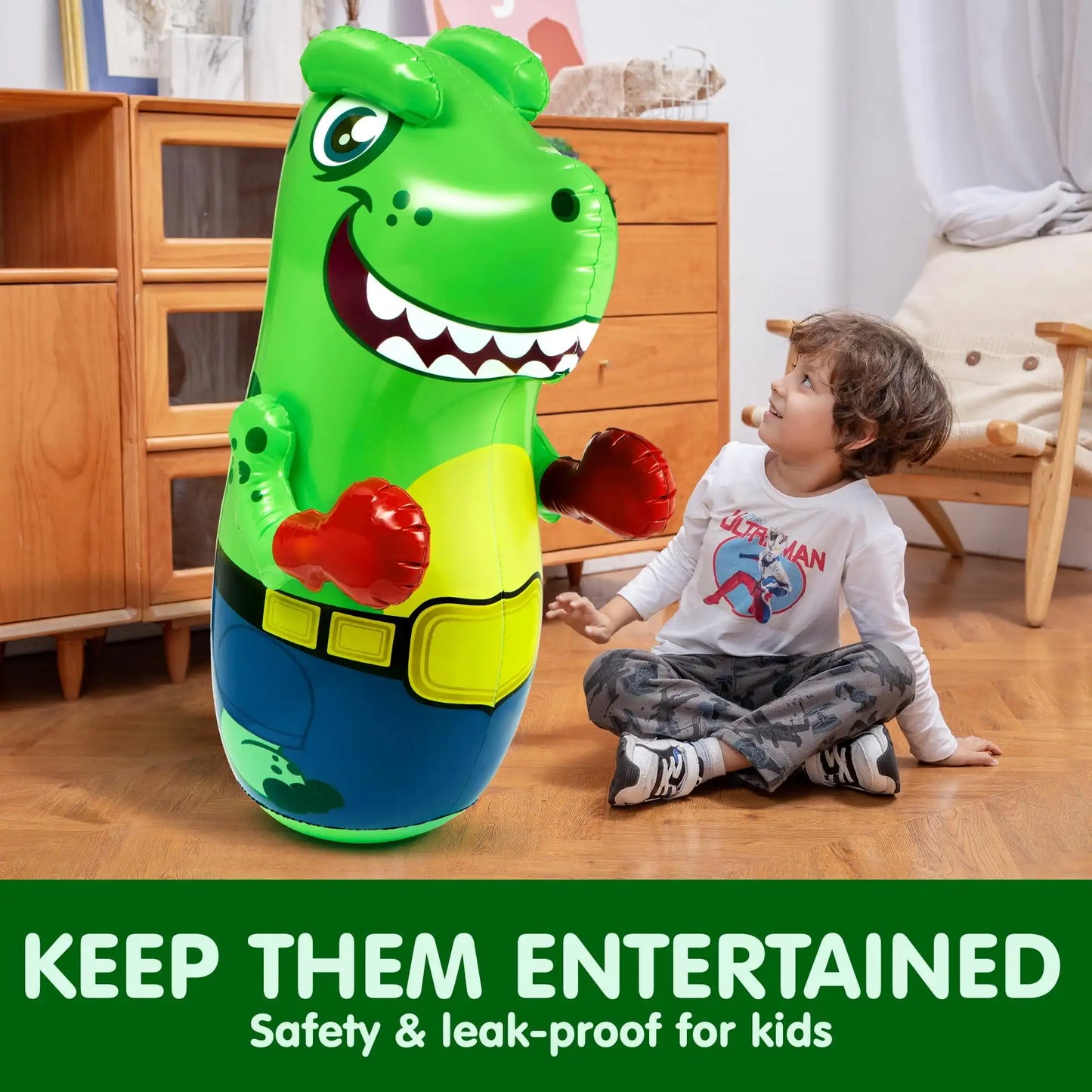 Joyfy Inflatable T Rex Dinosaur Punching Bag For Kids