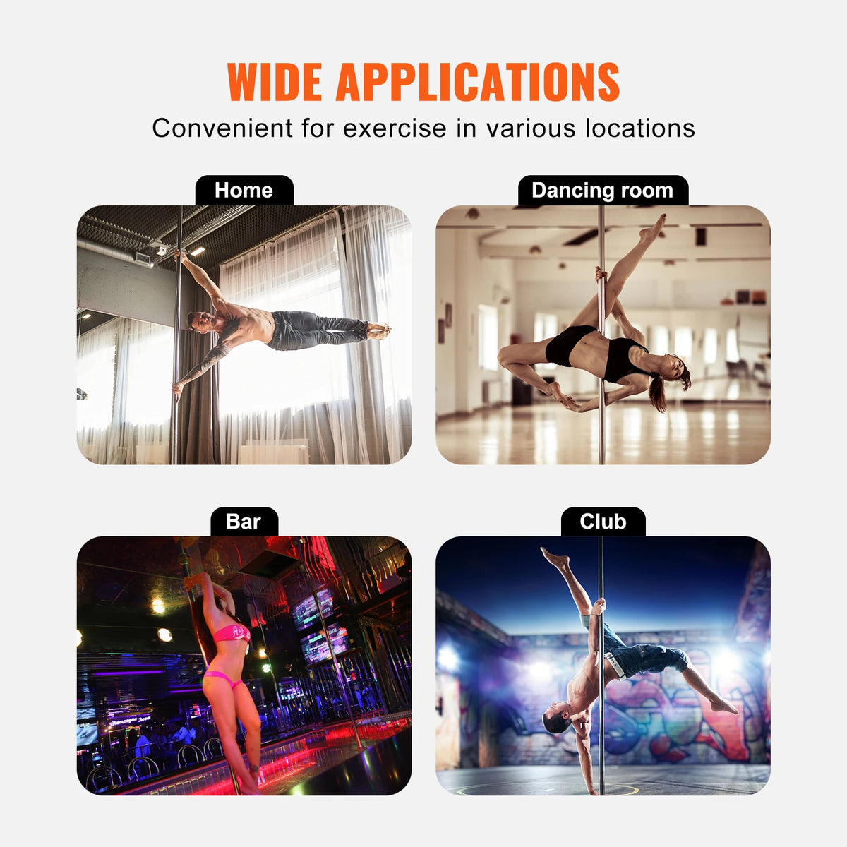 SucceBuy Professional Fitness Dance Pole Heavy Duty Stainless Steel